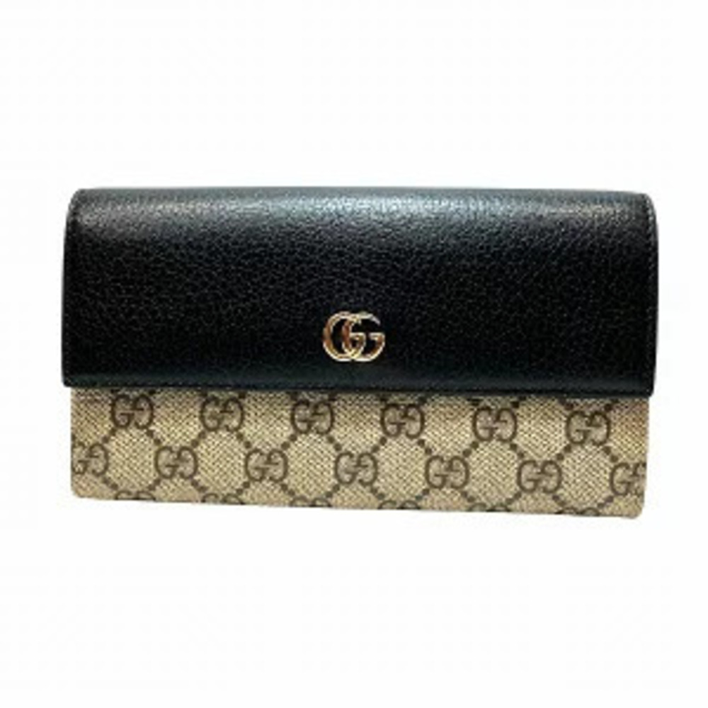 Gucci GG Supreme Double GG Bicolor Continental Wallet Long